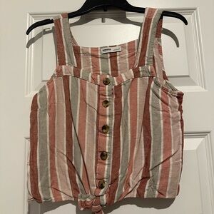 Sonoma Striped Button-Front Tank Top Small